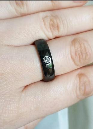 Кільце керамика кольцо чорне черное керамическое5 фото