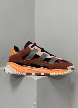Кросівки adidas niteball leather bordo orange2 фото