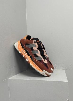 Кросівки adidas niteball leather bordo orange1 фото