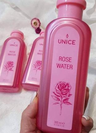 🌹трояндова вода лосьон для обличчя тонік unice юнайс розовая вода тоник