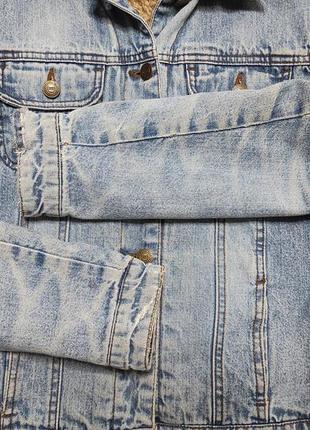 Утепленная джинсовка, джинсовая куртка на меху, шерпа bershka xs-s10 фото