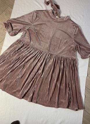 Сукня оксамитова велюрова бархат в рубчик2 фото