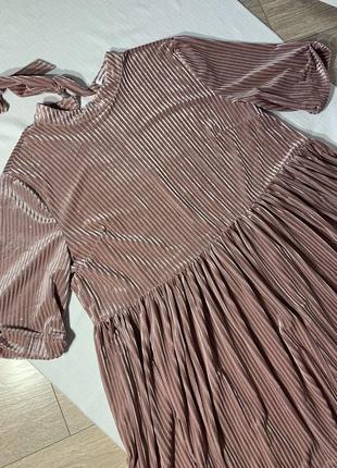 Сукня оксамитова велюрова бархат в рубчик6 фото
