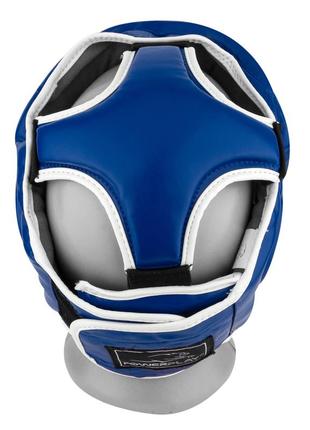 Боксерський шолом тренувальний powerplay 3068 pu + amara синьо-білий xs2 фото
