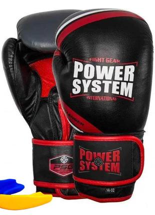 Боксерские перчатки powersystem ps 5005 challenger black/red 16 унций