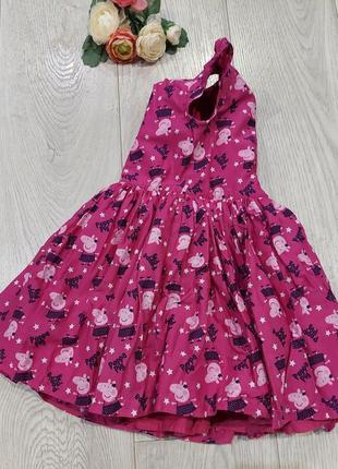 Нарядное пышное платье со свинкой пеппой m&s малинового цвета на 2-4 года2 фото