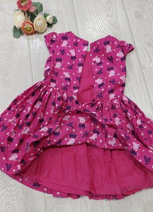 Нарядное пышное платье со свинкой пеппой m&s малинового цвета на 2-4 года3 фото