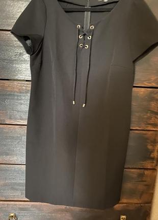 Классное базовое универсальное чёрное платье 52-54 р comma3 фото