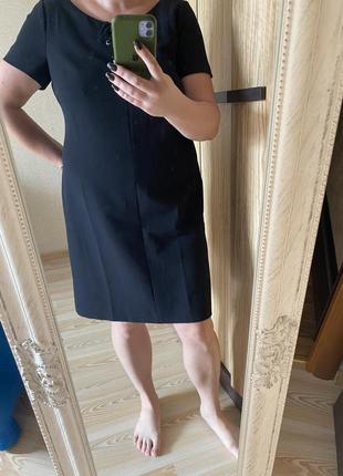 Классное базовое универсальное чёрное платье 52-54 р comma6 фото
