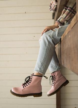 Жіночі ботінки dr. martens 1460 pink женские ботинки мартенс