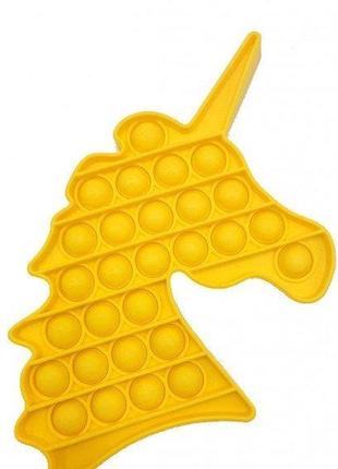 Іграшка-антистрес pop-it ql040063 єдиноріг жовтий2 фото