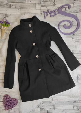 Детское пальто exclusive для девочки черное кашемировое размер 140