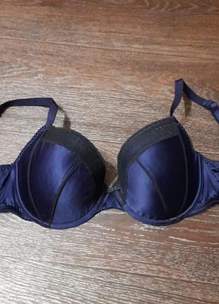 Красивый бюстгалтер с кружевом р.34 d 75 d от marks &amp; spencer, косточки, поролон