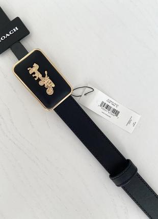 Coach grace plaque buckle belt, 25 mm жіночий шкіряний ремінь брендовий пояс коуч коач оригінал на подарунок дівчині дружині3 фото