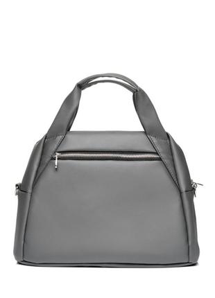 Сумка сіра графіт велика шкіряна еко містка стильна жіноча6 фото