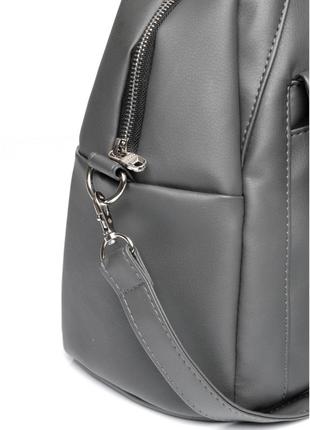 Сумка сіра графіт велика шкіряна еко містка стильна жіноча7 фото
