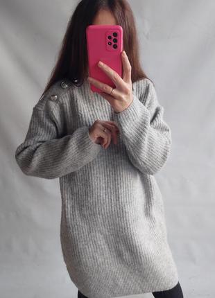 Теплый удлененный  свитер4 фото