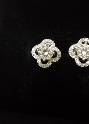 Серьги серебро 925 с бриллиантами-муассанитами 0.5ct