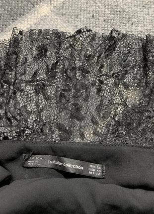 Женская кружевная блуза zara ( зара хс-срр идеал оригинал черная)8 фото