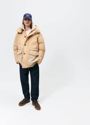 Мужская зимняя куртка парка с мехом  zara , оригинал