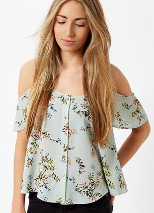 Стильный шифоновый топ блуза в цветочный принт, l