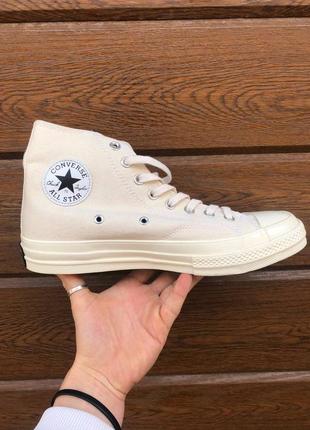 Converse all star chuck 70 beige високі бежеві кремові кеди конверс беж крем высокие кеды знижка скидка