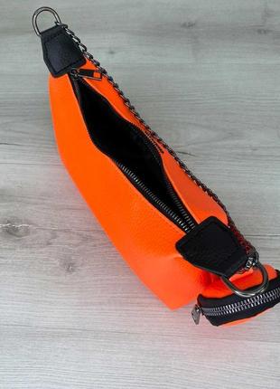 Женская сумка с кошельком оранжевая