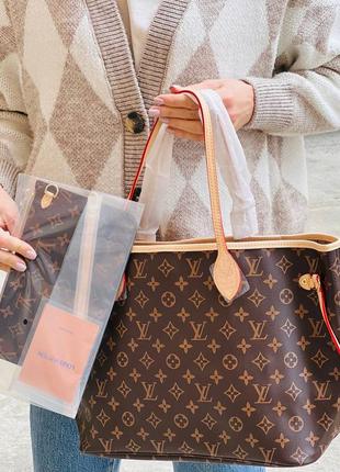 Сумка шоппер женская коричневая брендовая в стиле луи витон louis vuitton3 фото