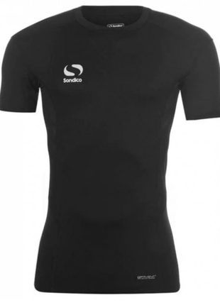 Черная и белая спортивная термо футболка рашгард sondico англия оригинал размер xs (13-14лет)2 фото