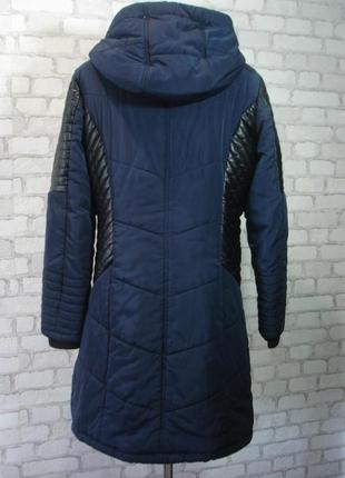 Теплая куртка- пальто с кожаными вставками  " only "  мьянма5 фото