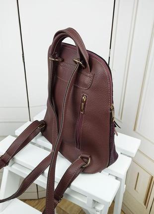 Крутой женский рюкзак - сумка бордовый рептилия2 фото