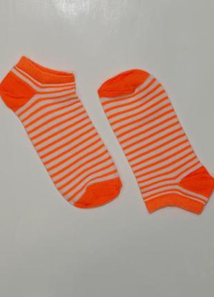 Шкарпетки полосаті помаранчеві короткі 31-36р george 2206