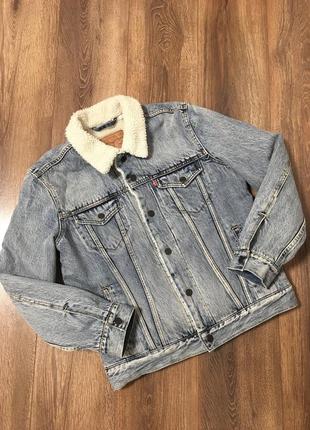 Levis levi’s sherpa denim trucker jacket шерпа левіс