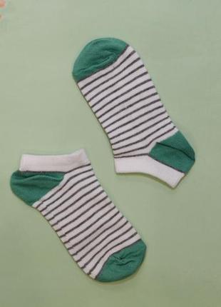 Шкарпетки для хлопчика полосаті з зеленою пяткою і носком 27-30р george 2245