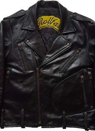 Оригинальная винтажная мото куртка косуха 90-х rollfast motorcycle leather jacket2 фото