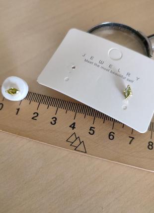 Мініатюрні сережки срібло 925 проба з кубічним цирконієм8 фото