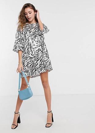 Asos асос платье футболка біле чорне з паєтками оверсайз вільний ошатне святковий
