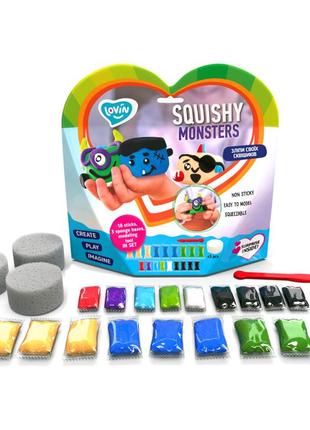 Набор для лепки с воздушным пластилином squishy monsters тм lovin 70130