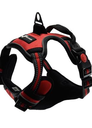 Шлея для собак усиленная  giyoomi красная размер м 30-74 см