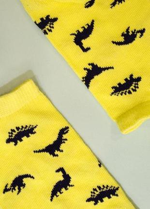 Шкарпетки дитячі жовті з динозаврами 27-30р george  22462 фото