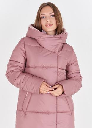 Женская зимняя длинная куртка - пуховик на синтепоне больших размеров 48-563 фото