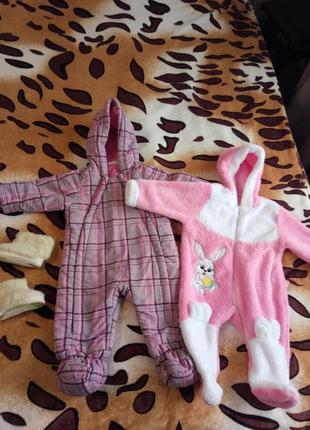 Набор комбинезоны на малышку 6-9 мес
