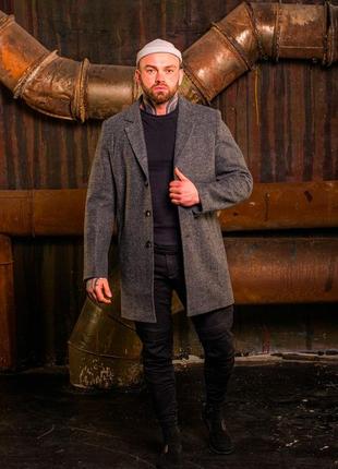 Чоловіче, тепле, осіннє пальто | мужское пальто антрацит1 фото