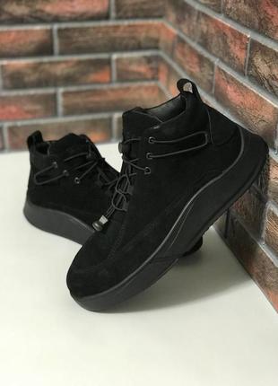 Мужские замшевые чёрные ботинки crack чоловічі замшеві чорні черевики crack8 фото