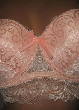 Нежное кружевное бюстье yi yuan fang чашка в анжелика персиковое
