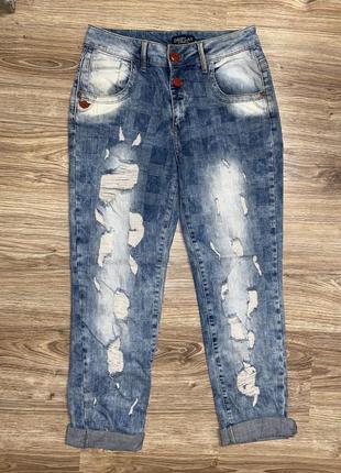Джинси в стилі печворк, mom jeans3 фото