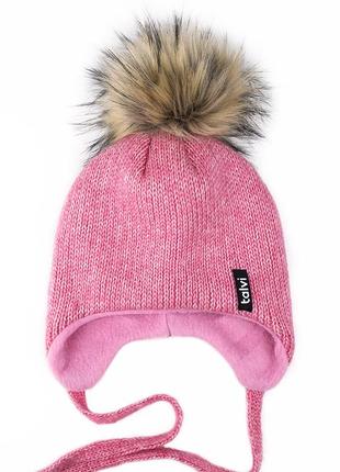 Зимова шапочка з помпоном, тепла зимова шапка для дівчинки5 фото