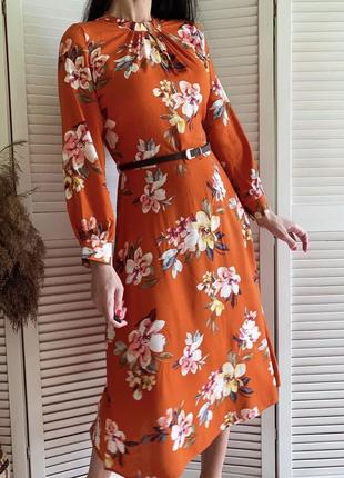 Шикарна сукня міді в теракотовому кольорі