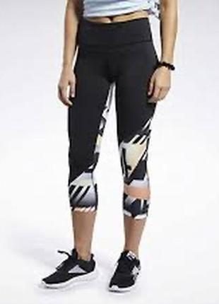 Женские лосины леггинсы тайтсы reebok women's rc lux bold texture 3/4 tight