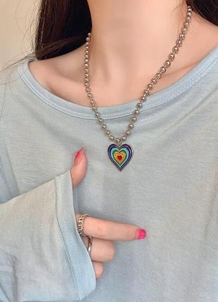 🔗ланцюг ланцюжок цепочка на шию чокер з серцем срібний чокер на шию5 фото